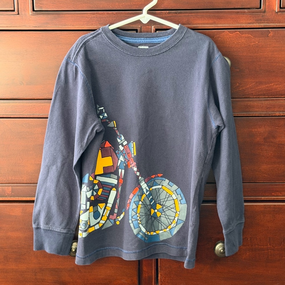 Gymboree Black Long Sleeve Shirt with Colorful Bike Graphic